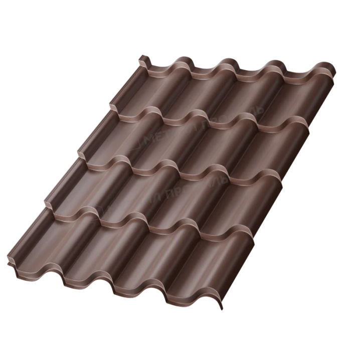 Металлочерепица Металл-Профиль Монтерроса-SL 0,5 PURMAN® RR 32 Темно-коричневый
