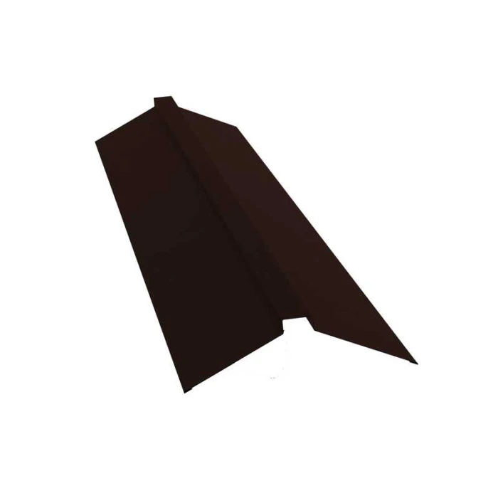 Планка конька плоского 115х30х115 0,5 Satin с пленкой RAL 8017 шоколад