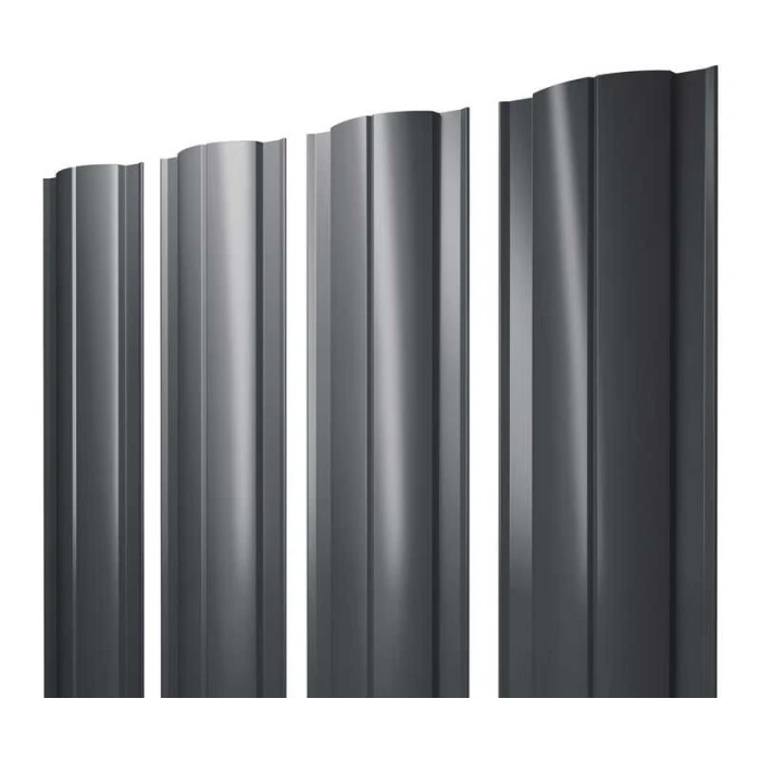 Штакетник Круглый Grand Line 0,5 Satin RAL 7024 Мокрый Асфальт